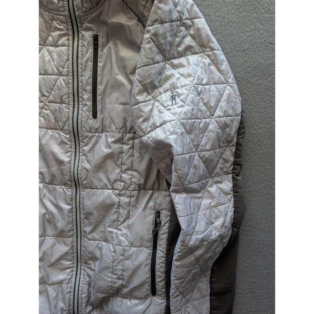 Smartwool Women’s XL Gray Merino Wool Insulated Hooded Full Zip Jacket - Picture 6 of 11